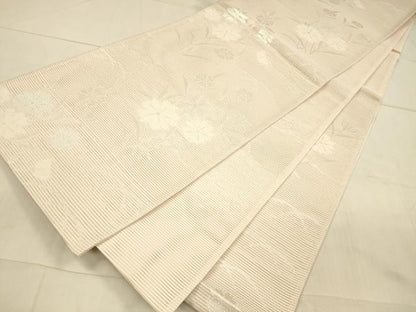平和屋着物＊夏物 六通柄袋帯 撫子 銀糸 正絹 逸品 DAAU8475cm