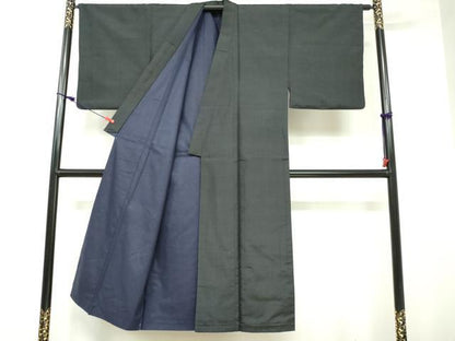 平和屋着物■男性　紬　格子　正絹　逸品　DAAU8686zy