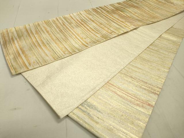 平和屋着物▼六通柄袋帯 重ね山 金糸 正絹 逸品 DAAU9500fe