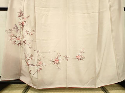 平和屋着物●訪問着　友禅　枝花に休み鳥　暈し染　正絹　逸品　DAAU9660fe