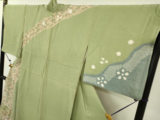 平和屋着物▼訪問着　駒刺繍　絞り　天井宝尽くし文　金糸　ロング丈　正絹　逸品　DAAU9662fe