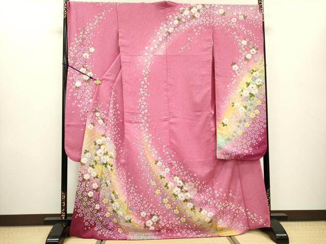 平和屋着物●豪華振袖　絞り　辻が花　暈し染　金彩　銀通し地　正絹　逸品　DAAU9803fe