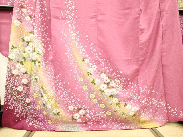平和屋着物●豪華振袖　絞り　辻が花　暈し染　金彩　銀通し地　正絹　逸品　DAAU9803fe