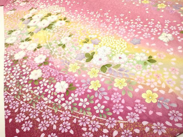 平和屋着物●豪華振袖　絞り　辻が花　暈し染　金彩　銀通し地　正絹　逸品　DAAU9803fe