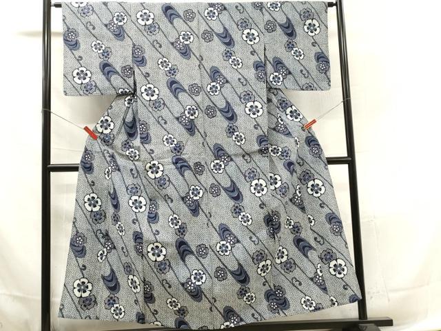 平和屋着物∴夏物 浴衣 流水花文 撫子 未使用 DAAV0073cd