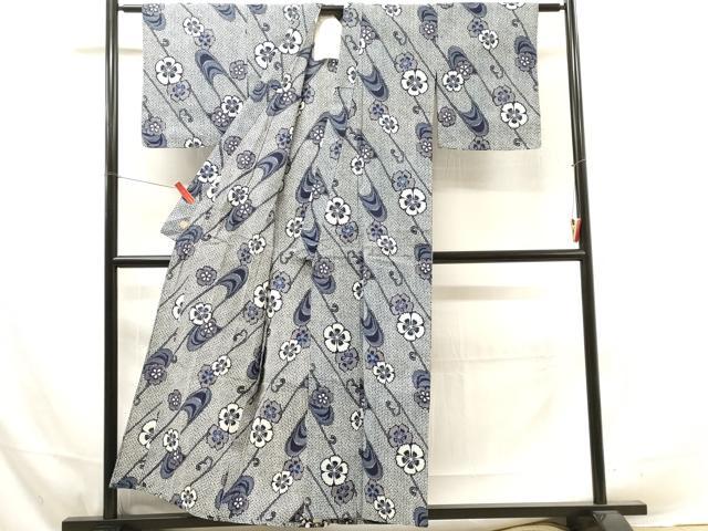 平和屋着物∴夏物 浴衣 流水花文 撫子 未使用 DAAV0073cd