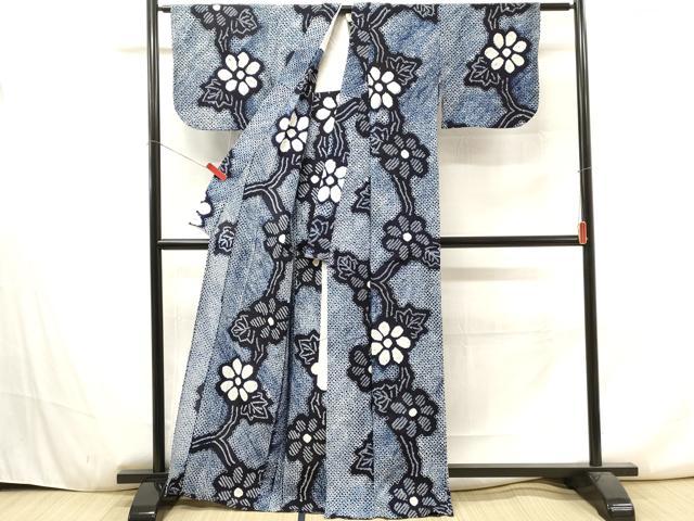 平和屋着物∴夏物 浴衣 有松鳴海絞り 草花文 綿 逸品 DAAV0292cd