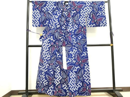 平和屋着物∴夏物 浴衣 有松鳴海絞り 舞蝶文 綿 逸品 DAAV0369cd