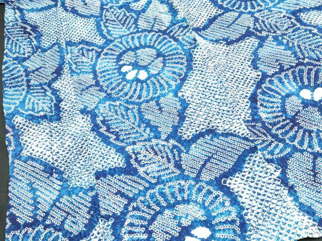 平和屋着物∴夏物 浴衣 有松鳴海絞り 草花文 綿 逸品 DAAV0374cd