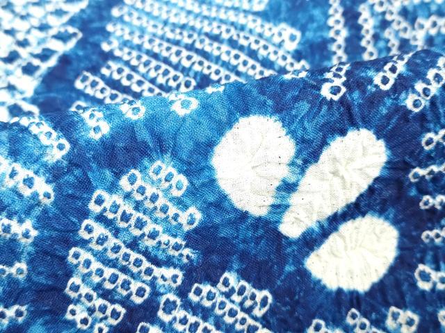 平和屋着物∴夏物 浴衣 有松鳴海絞り 草花文 綿 逸品 DAAV0374cd