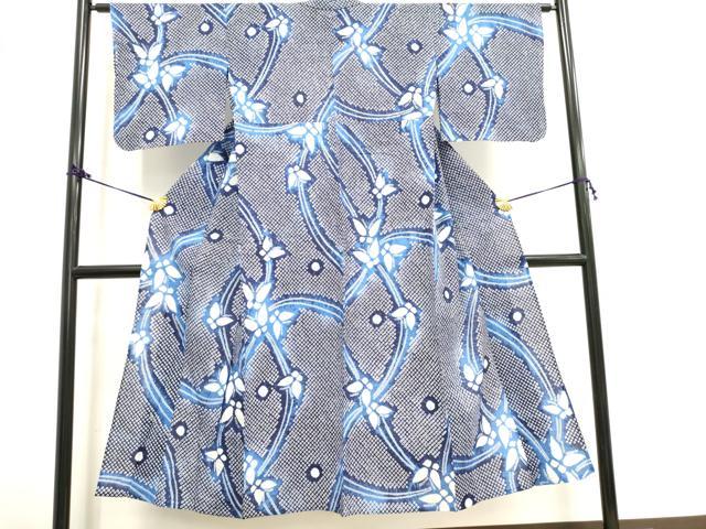 平和屋着物∴夏物 浴衣 有松鳴海絞り 舞蝶文 綿 逸品 DAAV0379cd