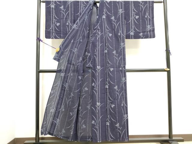平和屋着物∴夏物 浴衣 綿絽 藍 花間道 綿 逸品 DAAV0462cd