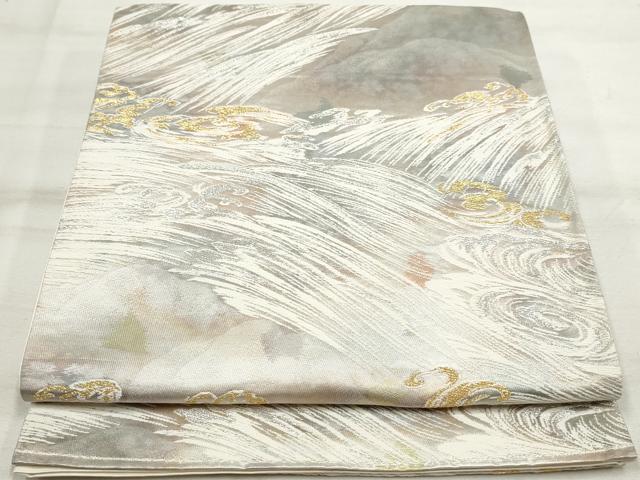 平和屋着物◎六通柄袋帯　古都の四季　金銀糸　錦引箔　正絹　逸品　DAAV0716qa