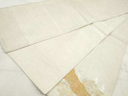 平和屋着物◎太鼓柄袋帯　綴れ　道長花文　正絹　逸品　DAAV0756qa