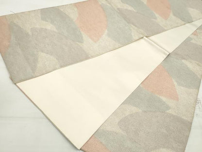 平和屋着物◎砂子綴れ　全通柄袋帯　地紙重ね文　銀糸　正絹　逸品　DAAV0762qa
