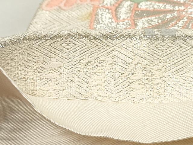 平和屋着物◎佐賀錦　六通柄袋帯　唐織　花車文　銀糸　正絹　逸品　DAAV0763qa