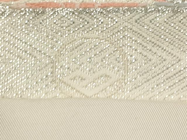 平和屋着物◎佐賀錦　六通柄袋帯　唐織　花車文　銀糸　正絹　逸品　DAAV0763qa