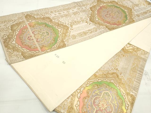 平和屋着物◎六通柄袋帯　花間道　金糸　正絹　逸品　DAAV0768qa