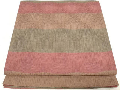 平和屋着物◎六通柄袋帯　横段文　正絹　逸品　DAAV0806qa