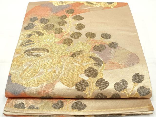 平和屋着物◎六通柄袋帯　五七桐　金糸　正絹　逸品　DAAV0843qa