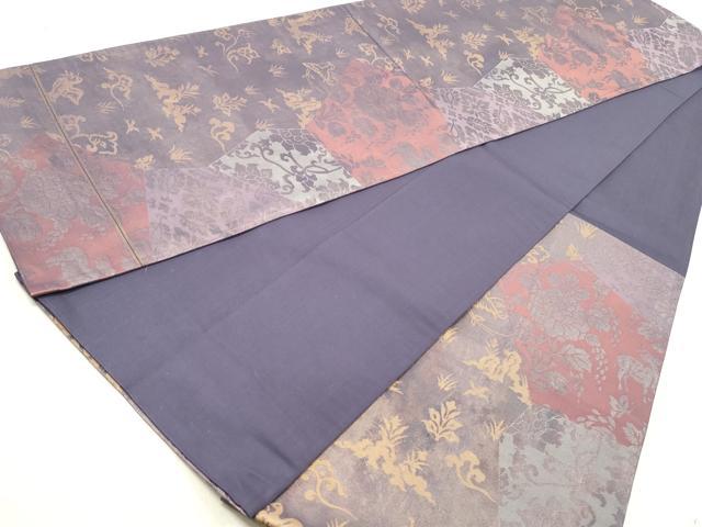 平和屋着物◎六通柄袋帯 切嵌更紗花文 正絹 逸品 DAAV0870qa