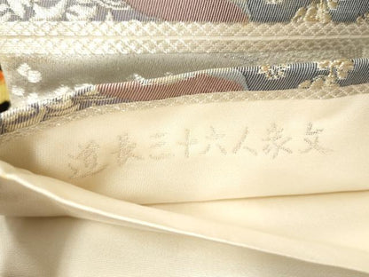 平和屋着物◎六通柄袋帯　唐織　道長三十六人家文　金銀糸　正絹　逸品　DAAV0969qa