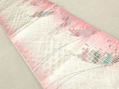 平和屋着物◎六通柄袋帯　舞蝶文　金銀糸　正絹　逸品　DAAV0985qa