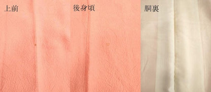 平和屋着物●上質な色無地 霞地紋 甚三紅色 正絹 逸品 DAAV1035tw