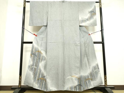 平和屋着物●訪問着 雪芝文 暈し染め 金彩 正絹 逸品 DAAV1062tw