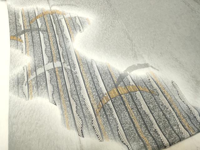 平和屋着物●訪問着 雪芝文 暈し染め 金彩 正絹 逸品 DAAV1062tw