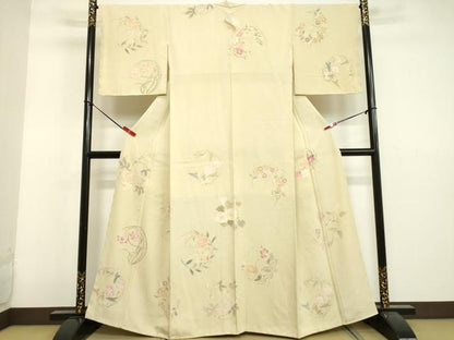 平和屋着物●訪問着　草花丸文　正絹　逸品　未使用　DAAV1063tw