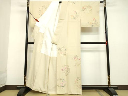 平和屋着物●訪問着　草花丸文　正絹　逸品　未使用　DAAV1063tw
