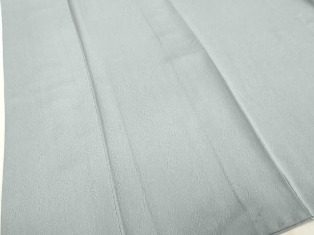 平和屋着物●東京手描友禅　安達雅一監修　色無地　スモークブルー色　正絹　逸品　DAAV1067tw 平和屋着物○東京手描友禅 安達雅一監修 色無地 スモークブルー