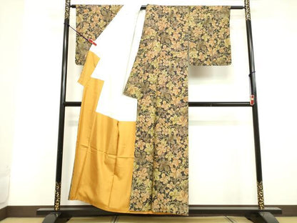 平和屋着物●上質な小紋 唐草文 正絹 逸品 DAAV1078tw