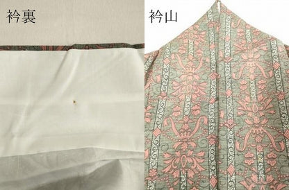 平和屋着物●上質な小紋 紬地 洋花間道 正絹 逸品 DAAV1085tw