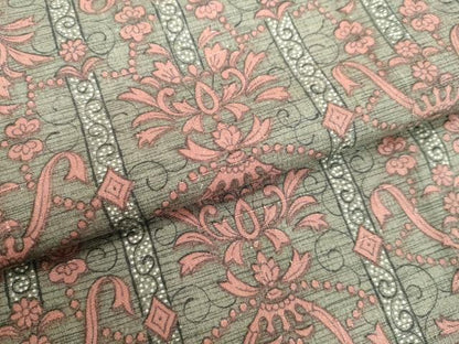 平和屋着物●上質な小紋 紬地 洋花間道 正絹 逸品 DAAV1085tw