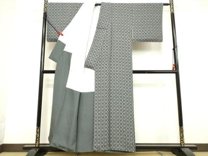 平和屋着物●上質な小紋　歌楽風流　反端付き　正絹　逸品　DAAV1106tw