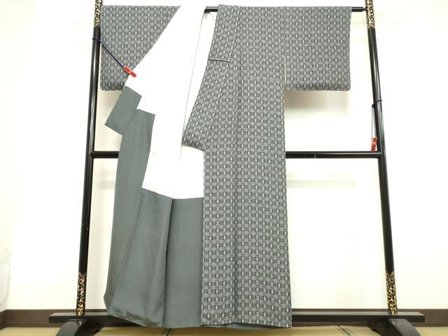 平和屋着物●上質な小紋　歌楽風流　反端付き　正絹　逸品　DAAV1106tw