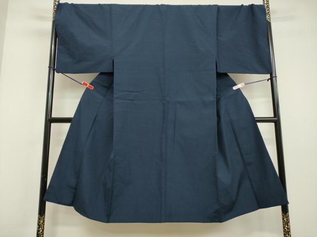 平和屋着物●男性 紬 ネービーブルー色 正絹 逸品 DAAV1111tw