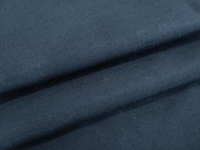平和屋着物●男性 紬 ネービーブルー色 正絹 逸品 DAAV1111tw
