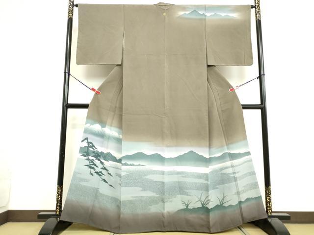 平和屋着物●訪問着 風景山文 暈し染め 正絹 逸品 DAAV1120tw