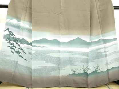 平和屋着物●訪問着 風景山文 暈し染め 正絹 逸品 DAAV1120tw