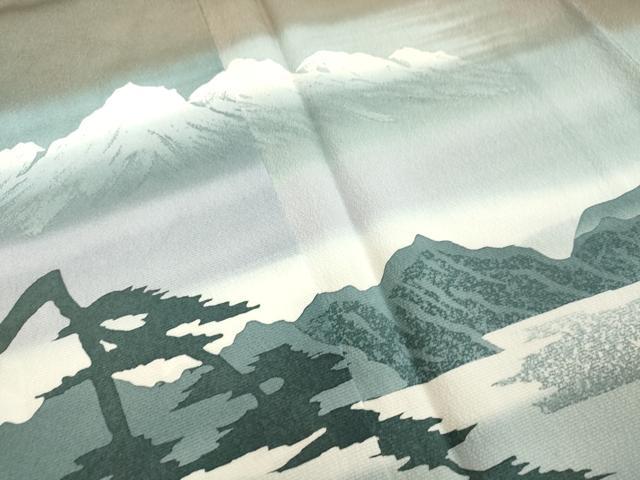 平和屋着物●訪問着 風景山文 暈し染め 正絹 逸品 DAAV1120tw