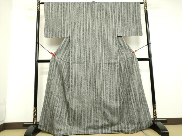 平和屋着物●上質なお召　変わり間道　正絹　逸品　DAAV1129tw