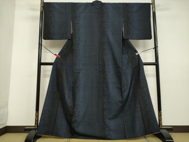 平和屋着物●結城紬　100亀甲　草葉間道　正絹　逸品　DAAV1137tw