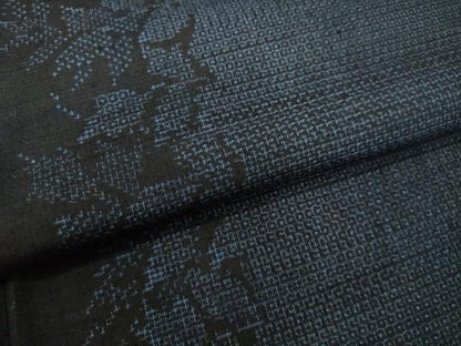 平和屋着物●結城紬　100亀甲　草葉間道　正絹　逸品　DAAV1137tw
