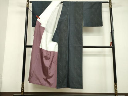 平和屋着物●本場大島紬 抽象間道 正絹 逸品 未使用 DAAV1153tw