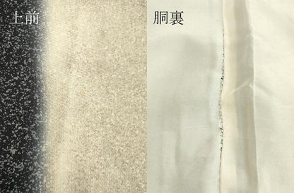 平和屋着物●訪問着　花織　霞文　暈し染め　黒地　正絹　逸品　DAAV1154tw