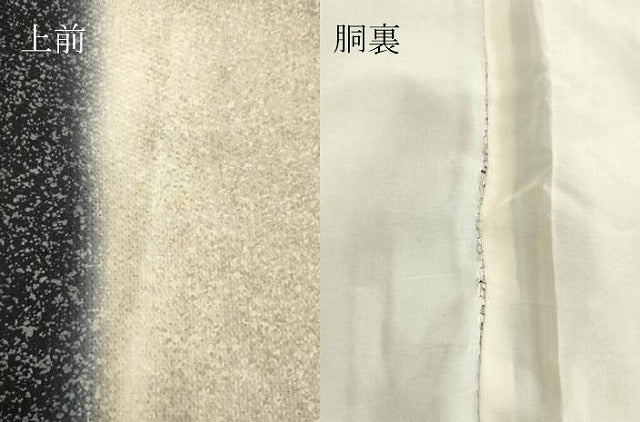 平和屋着物●訪問着　花織　霞文　暈し染め　黒地　正絹　逸品　DAAV1154tw