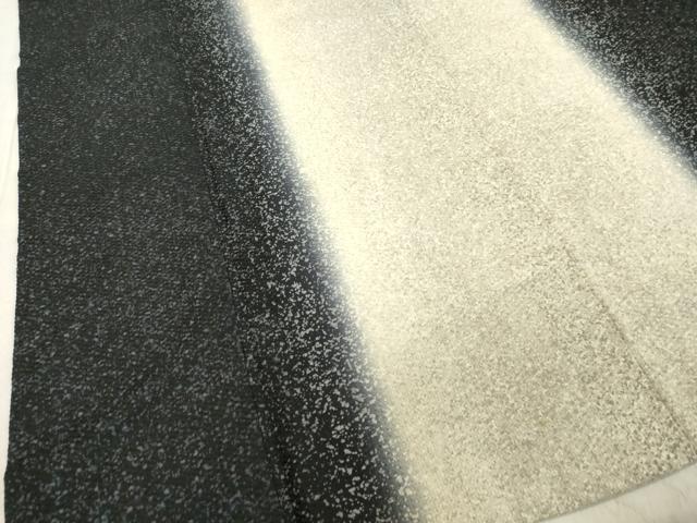 平和屋着物●訪問着　花織　霞文　暈し染め　黒地　正絹　逸品　DAAV1154tw